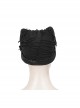 Punk Style Personality Stiff Knit With Metal Chain Black Breathable Cat Ear Hat