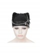 Punk Style Personality Stiff Knit With Metal Chain Black Breathable Cat Ear Hat