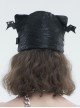 Punk Style Personality Stiff Pleated Knit With Metal Chain Black Breathable Bat Wing Hat