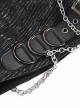 Punk Style Personality Stiff Pleated Knit With Metal Chain Black Breathable Bat Wing Hat