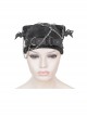 Punk Style Personality Stiff Pleated Knit With Metal Chain Black Breathable Bat Wing Hat