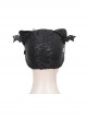 Punk Style Personality Stiff Pleated Knit With Metal Chain Black Breathable Bat Wing Hat