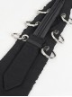 Punk Style Handsome Crackle Rubberized Knitted Side Detachable Metal Ring Black Skull Tie