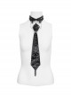 Gothic Style Adjustable Personalized Metal Rivet Decoration Black PU Imitation Leather Tie