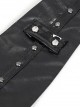 Gothic Style Adjustable Personalized Metal Rivet Decoration Black PU Imitation Leather Tie