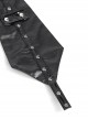 Gothic Style Adjustable Personalized Metal Rivet Decoration Black PU Imitation Leather Tie