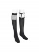 Gothic Style Sexy Mesh Asymmetric Metal Heart Rivet Decoration Black Elastic Calf Socks