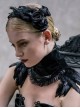 Gothic Style Elegant And Comfortable Weft Velvet Front Center Lace Embroidery Side Feather Decoration Black Gorgeous Neckband