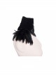 Gothic Style Elegant And Comfortable Weft Velvet Front Center Lace Embroidery Side Feather Decoration Black Gorgeous Neckband