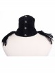 Gothic Style Elegant And Comfortable Weft Velvet Front Center Lace Embroidery Side Feather Decoration Black Gorgeous Neckband