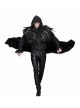 Gothic Style Gorgeous Feather Stitching Lace Collar Black Shawl