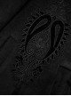 Gothic Style Exquisite Embroidered Appliques Collar And Lower Plush Decoration Black Long Sleeves Slim Wool Coat