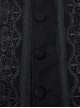 Gothic Style Elegant Stand Collar Gorgeous Embroidery Applique Decoration Placket Black Woolen Long Cloak