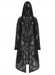 Gothic Style Personality Lace Mesh Slightly Transparent Witch Feeling Black Long Sleeves Hooded Loose Coat