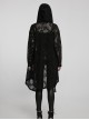 Gothic Style Personality Lace Mesh Slightly Transparent Witch Feeling Black Long Sleeves Hooded Loose Coat