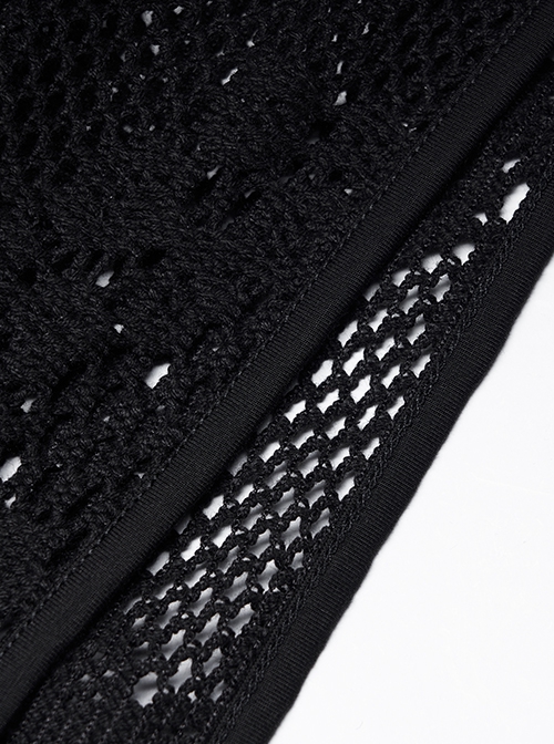 Gothic Style Personality Lace Mesh Slightly Transparent Witch Feeling Black Long Sleeves Hooded Loose Coat