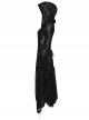 Gothic Style Exquisite Rivet Velvet Drawstring Decoration Mysterious Witch Black Trumpet Sleeves Hooded Coat
