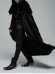 Gothic Style Adjustable Wire Collar Luxury Velvet Jacquard Imitation Ruby ​​Necklace Mysterious Bat Hem Black Cloak