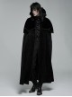 Gothic Style Adjustable Wire Collar Luxury Velvet Jacquard Imitation Ruby ​​Necklace Mysterious Bat Hem Black Cloak