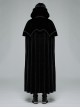 Gothic Style Adjustable Wire Collar Luxury Velvet Jacquard Imitation Ruby ​​Necklace Mysterious Bat Hem Black Cloak