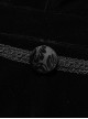 Gothic Style Adjustable Wire Collar Luxury Velvet Jacquard Imitation Ruby ​​Necklace Mysterious Bat Hem Black Cloak