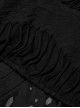 Punk Style Decadent Tattered Knitted Material Oversized Metal Pin Decoration Black Hooded Long Sleeves Coat
