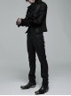 Gothic Style Elegant Lapel Gorgeous Ruffles Exquisite Embroidery Applique Retro Palace Black Slim Vest