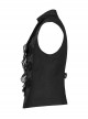 Gothic Style Elegant Lapel Gorgeous Ruffles Exquisite Embroidery Applique Retro Palace Black Slim Vest