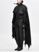 Gothic Retro Old Fashioned Cracked Irregular Knitwear With Cotton And Linen Black Metal Eyelet Cape