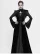 Gothic Style Exquisite Elastic Flocking Splicing Lace Mesh Black Tassel Trumpet Sleeve Shawl