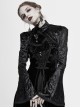 Gothic Style Exquisite Elastic Flocking Splicing Lace Mesh Black Tassel Trumpet Sleeve Shawl