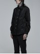Gothic Style Lapel Exquisite Embroidery Applique Ruffle Placket Elegant Black Long Sleeves Male Shirt