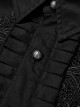 Gothic Style Lapel Exquisite Embroidery Applique Ruffle Placket Elegant Black Long Sleeves Male Shirt