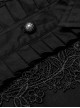 Gothic Style Lapel Exquisite Embroidery Applique Ruffle Placket Elegant Black Long Sleeves Male Shirt