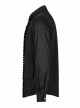 Gothic Style Lapel Exquisite Embroidery Applique Ruffle Placket Elegant Black Long Sleeves Male Shirt