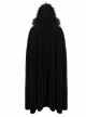 Gothic Style Simple Weft Velvet Front Lace Metal Buckle Decoration Black Detachable Hooded Cape