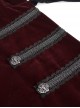 Gothic Style Simple Weft Velvet Front Lace Metal Buckle Decoration Red Detachable Hooded Cape