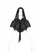 Gothic Style Three-Dimensional Lace Flocking Flower Net Front Center Adjustable Lace Black Thin Shawl