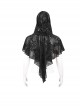 Gothic Style Three-Dimensional Lace Flocking Flower Net Front Center Adjustable Lace Black Thin Shawl