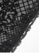 Gothic Style Three-Dimensional Lace Flocking Flower Net Front Center Adjustable Lace Black Thin Shawl