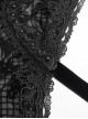 Gothic Style Three-Dimensional Lace Flocking Flower Net Front Center Adjustable Lace Black Thin Shawl