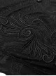 Gothic Style Exquisite Embroidery Applique Retro Metal Buttons Black Trumpet Sleeves Hooded Slim Long Coat