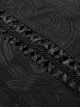 Gothic Style Exquisite Embroidery Applique Retro Metal Buttons Black Trumpet Sleeves Hooded Slim Long Coat