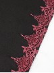 Gothic Style Soft Wool Front Red Lace With Black Thermal Fabric  Hooded Shawl
