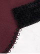 Gothic Style Soft Wool Front Black Lace With Burgundy Thermal Fabric Hooded Shawl