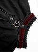 Gothic Style Stand Collar Classical Picture Frame Button Red Ribbon Decoration Vintage Black Lantern Sleeve Shirt