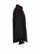 Gothic Style Stand Collar Classical Picture Frame Button Red Ribbon Decoration Vintage Black Lantern Sleeve Shirt
