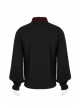 Gothic Style Stand Collar Classical Picture Frame Button Red Ribbon Decoration Vintage Black Lantern Sleeve Shirt