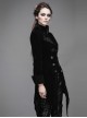 Gothic Style Elegant Velvet Collar Embroidery With Exquisite Carved Buttons Black Swallowtail Jacket