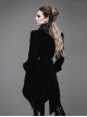 Gothic Style Elegant Velvet Collar Embroidery With Exquisite Carved Buttons Black Swallowtail Jacket